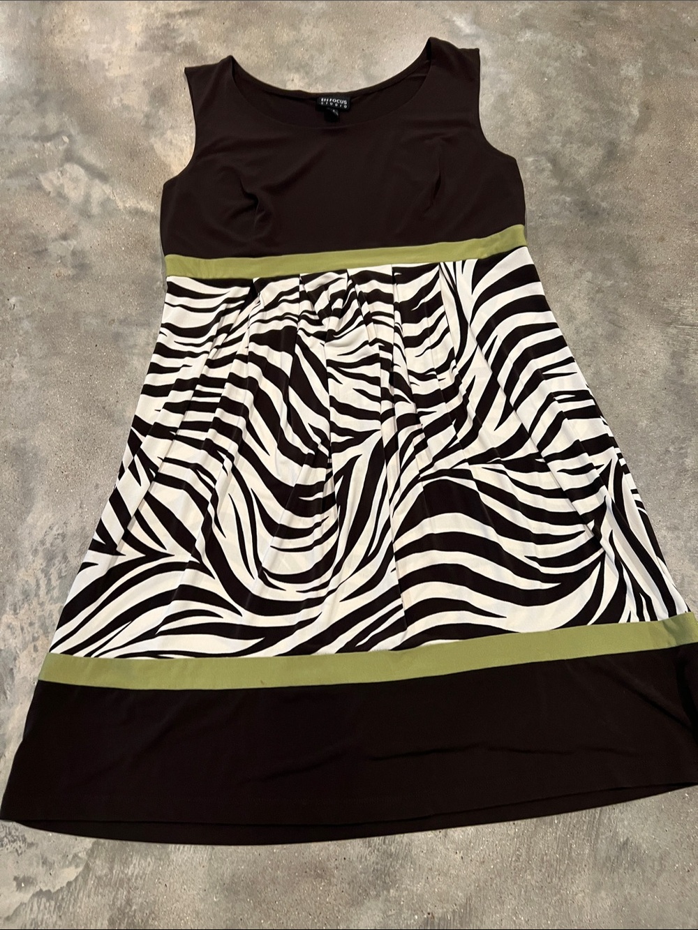 Enfocus Studio White & Olive Zebra Print MIDI Casual Dress